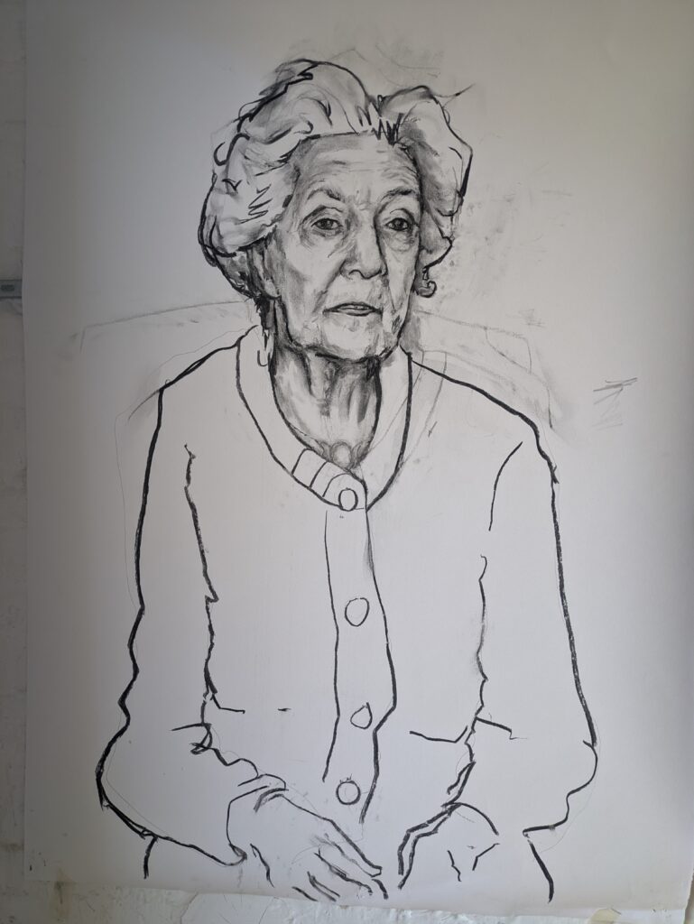 Charcoal drawing on paper - by Jan Fairey