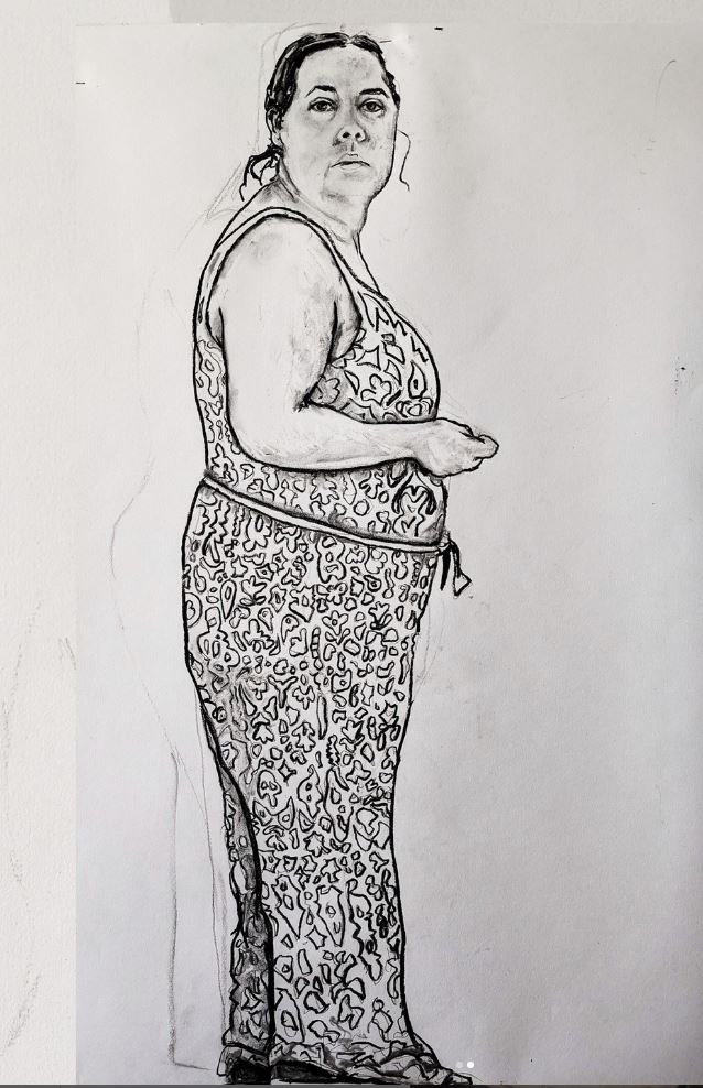 Charcoal drawing on paper - by Jan Fairey
