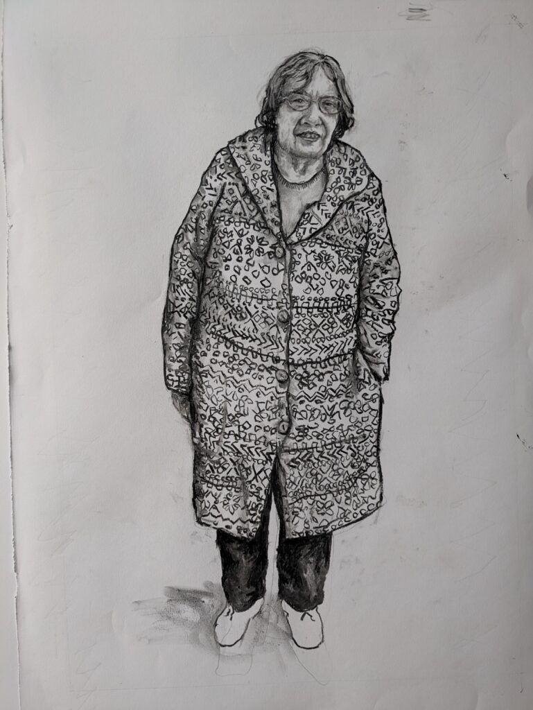 Charcoal drawing on paper - by Jan Fairey