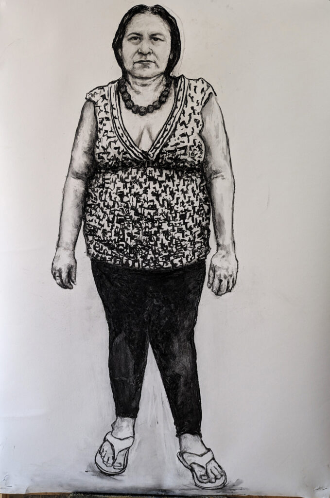 Charcoal drawing on paper - by Jan Fairey