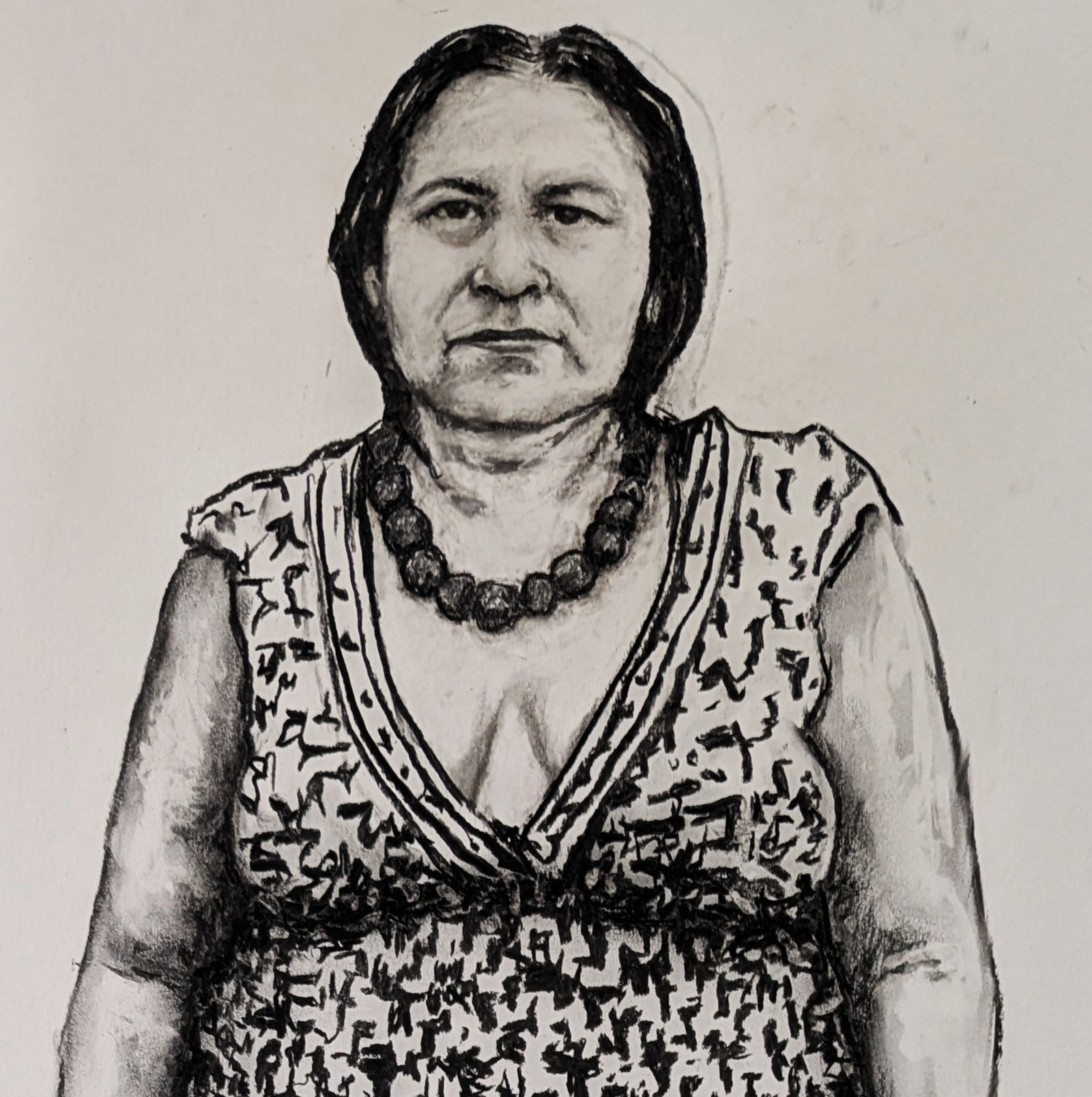 Charcoal drawing on paper - by Jan Fairey