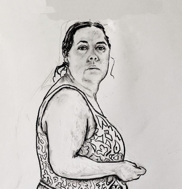 Charcoal drawing on paper - by Jan Fairey