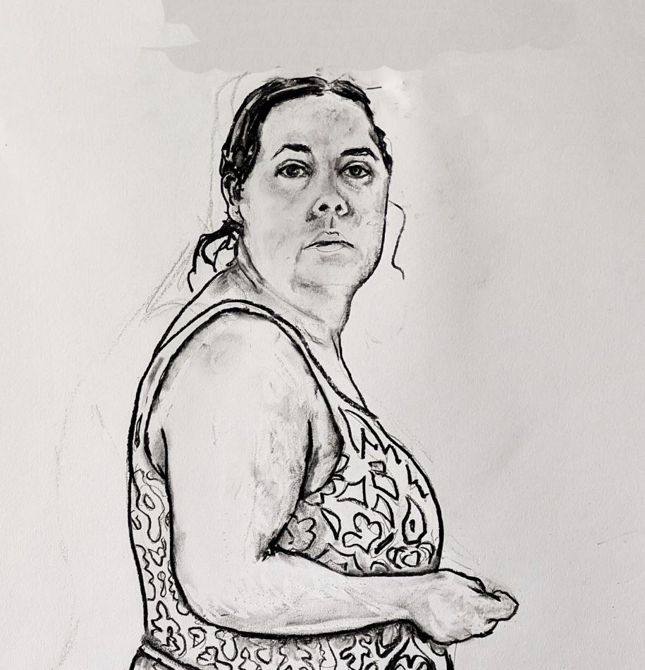 Charcoal drawing on paper - by Jan Fairey