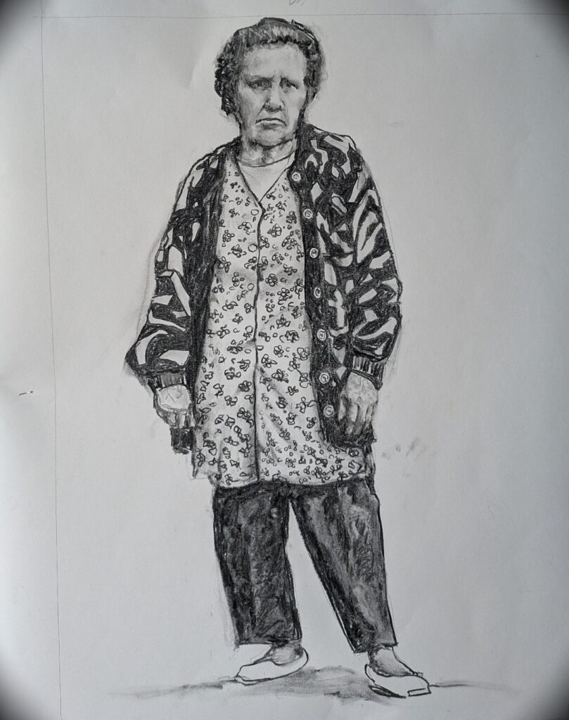 Charcoal drawing on paper - by Jan Fairey
