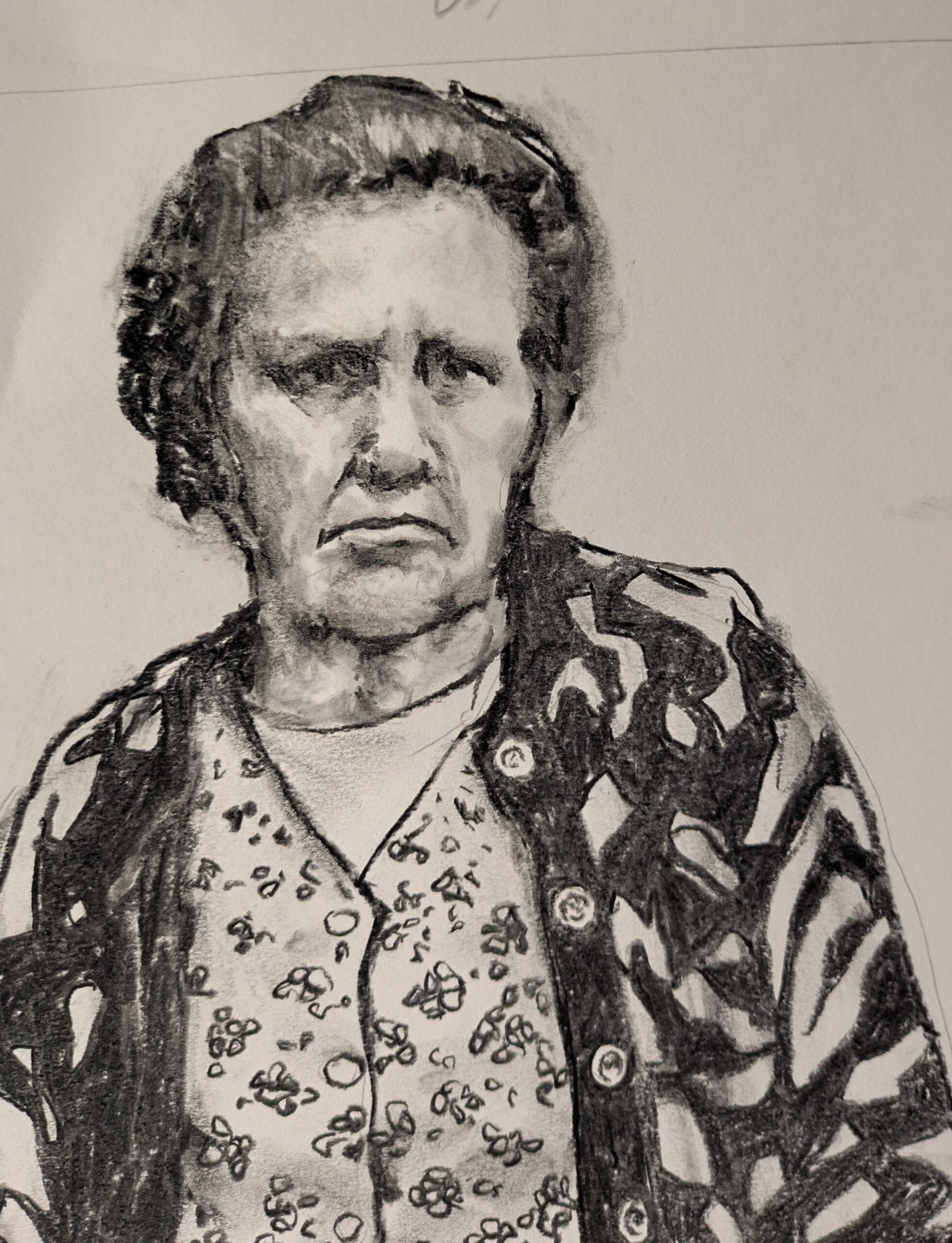 Charcoal drawing on paper - by Jan Fairey