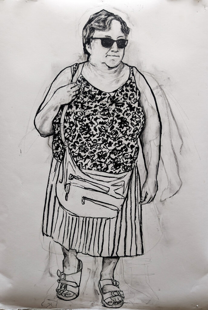 Charcoal drawing on paper - by Jan Fairey