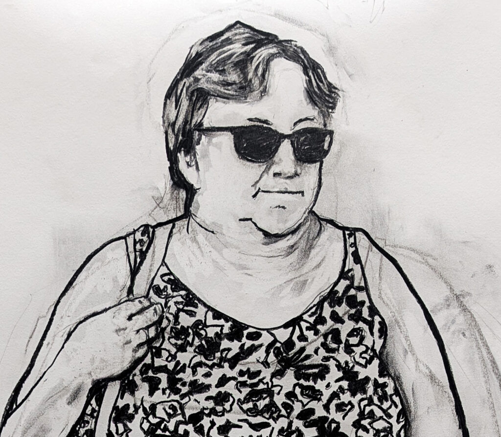 Charcoal drawing on paper - by Jan Fairey