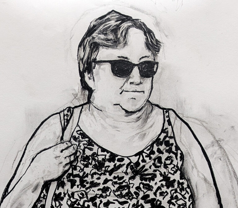 Charcoal drawing on paper - by Jan Fairey