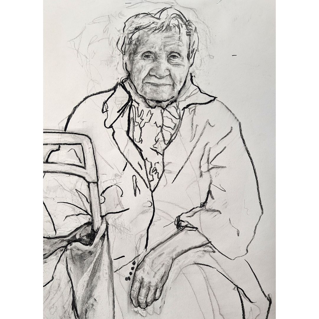 Charcoal drawing on paper - by Jan Fairey