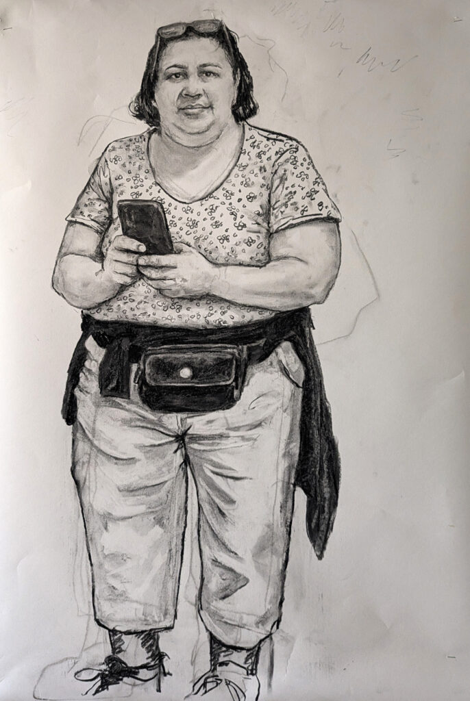 Charcoal drawing on paper - by Jan Fairey